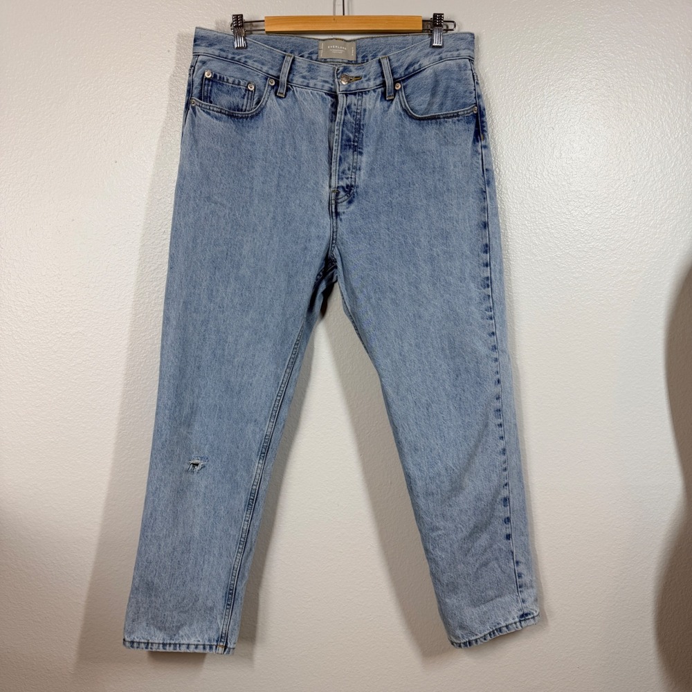 Everlane‎ Jeans Womens 29 Light Blue The Relaxed Straight Organic Cotton Denim